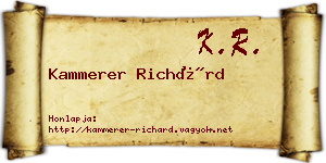 Kammerer Richárd névjegykártya